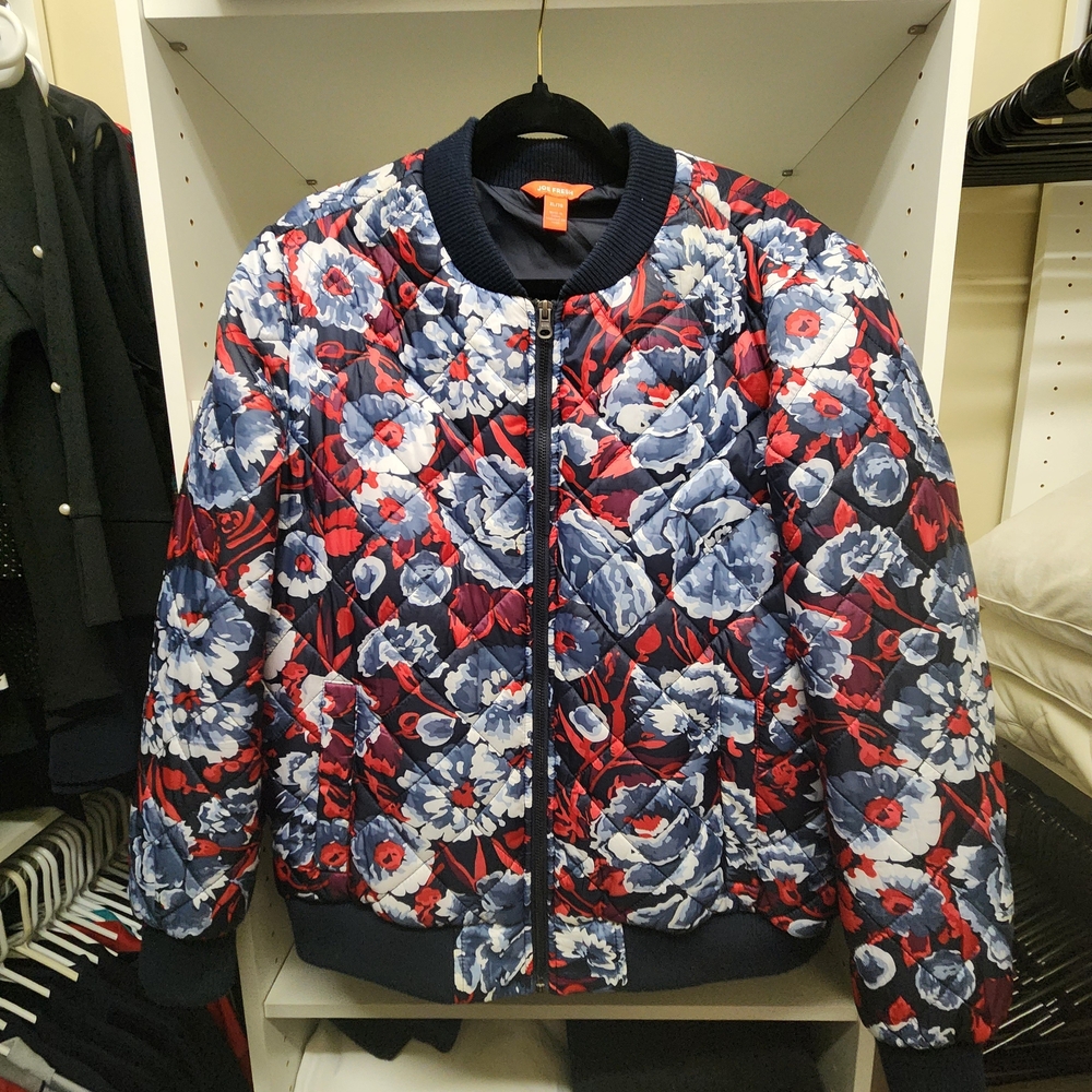 Joe Fresh Floral Bomber Jacket - Red, Blue, White